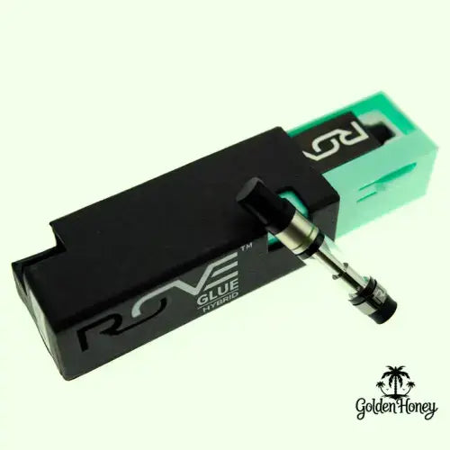 Rove Cartucho Americano de 1ml, extracto puro, diseño elegante en envase negro y verde.
