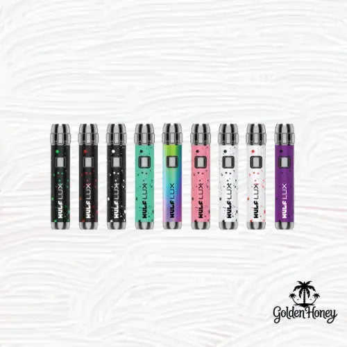 WULF LUX batería en varios colores, perfecta para cápsulas rosca 510, con diseño moderno y ergonómico.