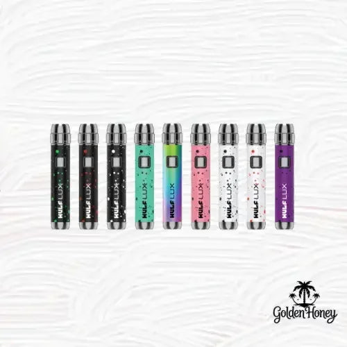 WULF LUX batería en varios colores, perfecta para cápsulas rosca 510, con diseño moderno y ergonómico.