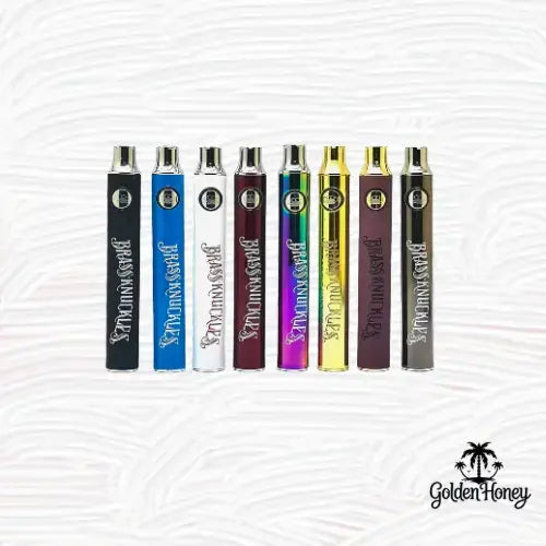 Variety of THC vape pens in different colors, showcasing a selection of premium options for enthusiasts.