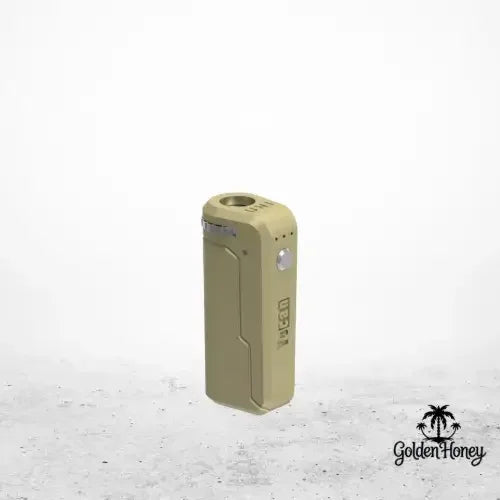 Yocan UNI batería de vapeo en color verde oliva con diseño robusto y moderno sobre fondo blanco.