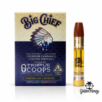 Capsula Big Chief de 1ml con extracto de THC, presentación en caja premium.