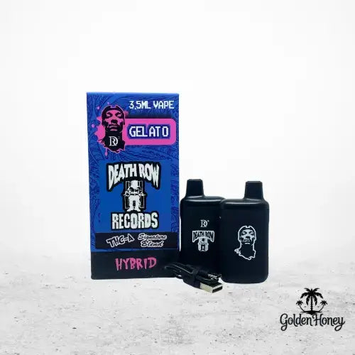 Death Row Dispositivo 3.5ML Gelato vape, featuring sleek design and Snoop Dogg's legacy branding.