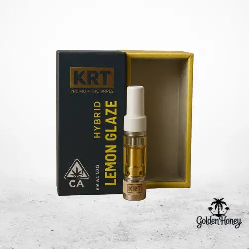 KRT Hybrid Lemon Glaze cartucho 1ML en caja, ideal para un golpe potente y sabor vibrante.