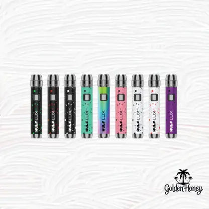 WULF LUX batería en varios colores, perfecta para cápsulas rosca 510, con diseño moderno y ergonómico.
