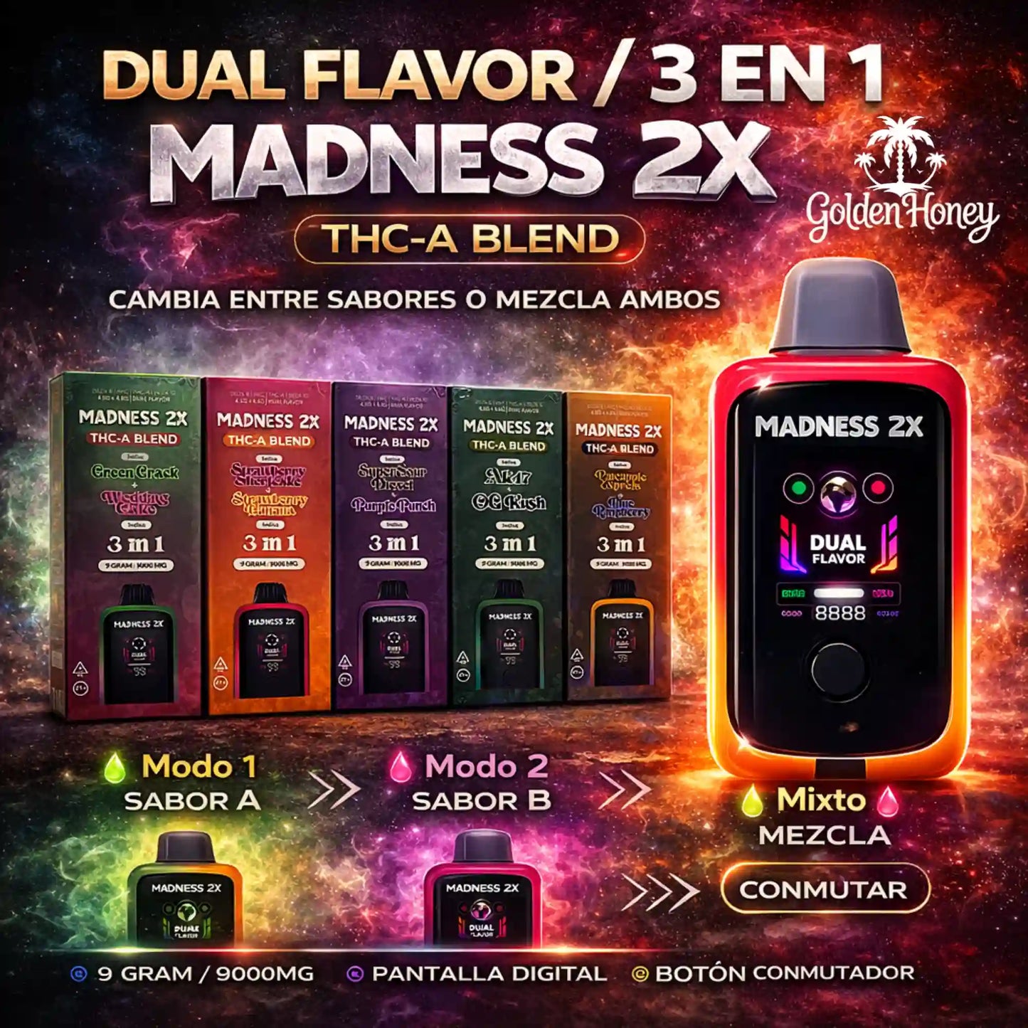 Disposables de 9G con varios sabores y Modos