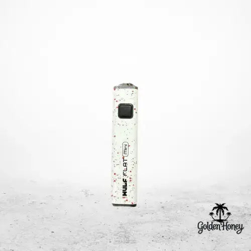 WULF FLAT PLUS battery standing against a plain background, showcasing its sleek design and compact size.
