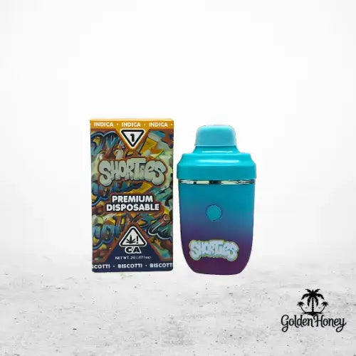 Shorties Dispotivo Americano 2ML in blue and purple gradient with colorful packaging, showcasing a premium disposable design.