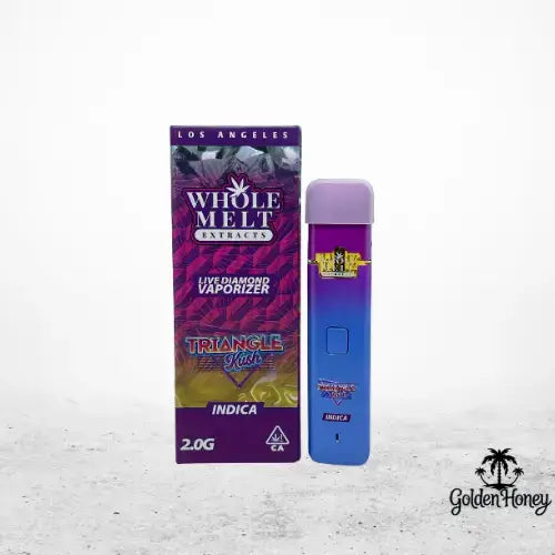 Whole Melt Extracts Triangle Kush vaporizer in packaging, showcasing premium design and advanced technology, 2.0g.